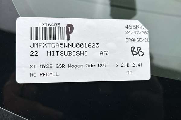 2022 Mitsubishi ASX GSR XD