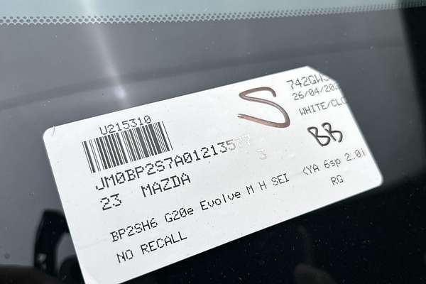 2023 Mazda 3 G20e Evolve M Hybrid BP Series