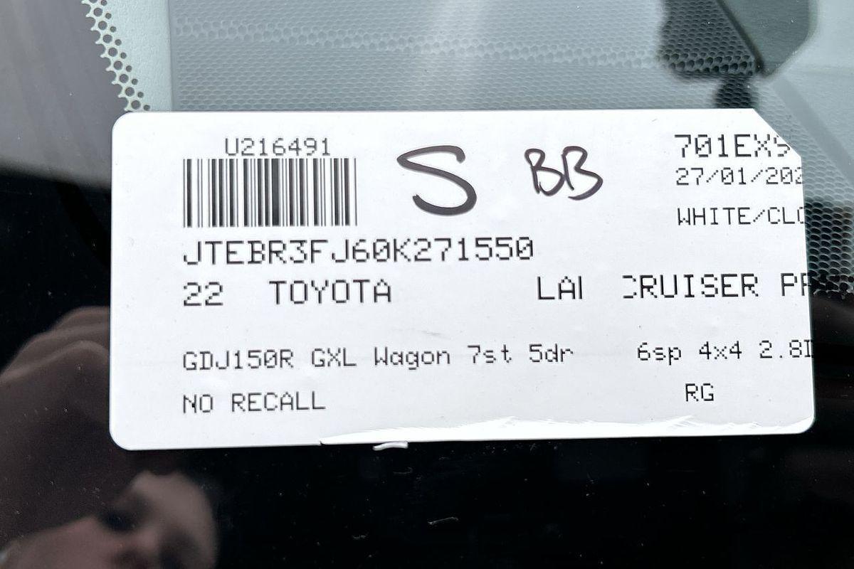 2022 Toyota Landcruiser Prado GXL GDJ150R