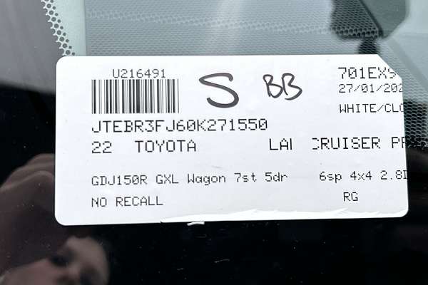 2022 Toyota Landcruiser Prado GXL GDJ150R