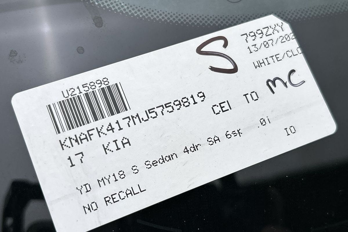 2017 Kia Cerato S YD
