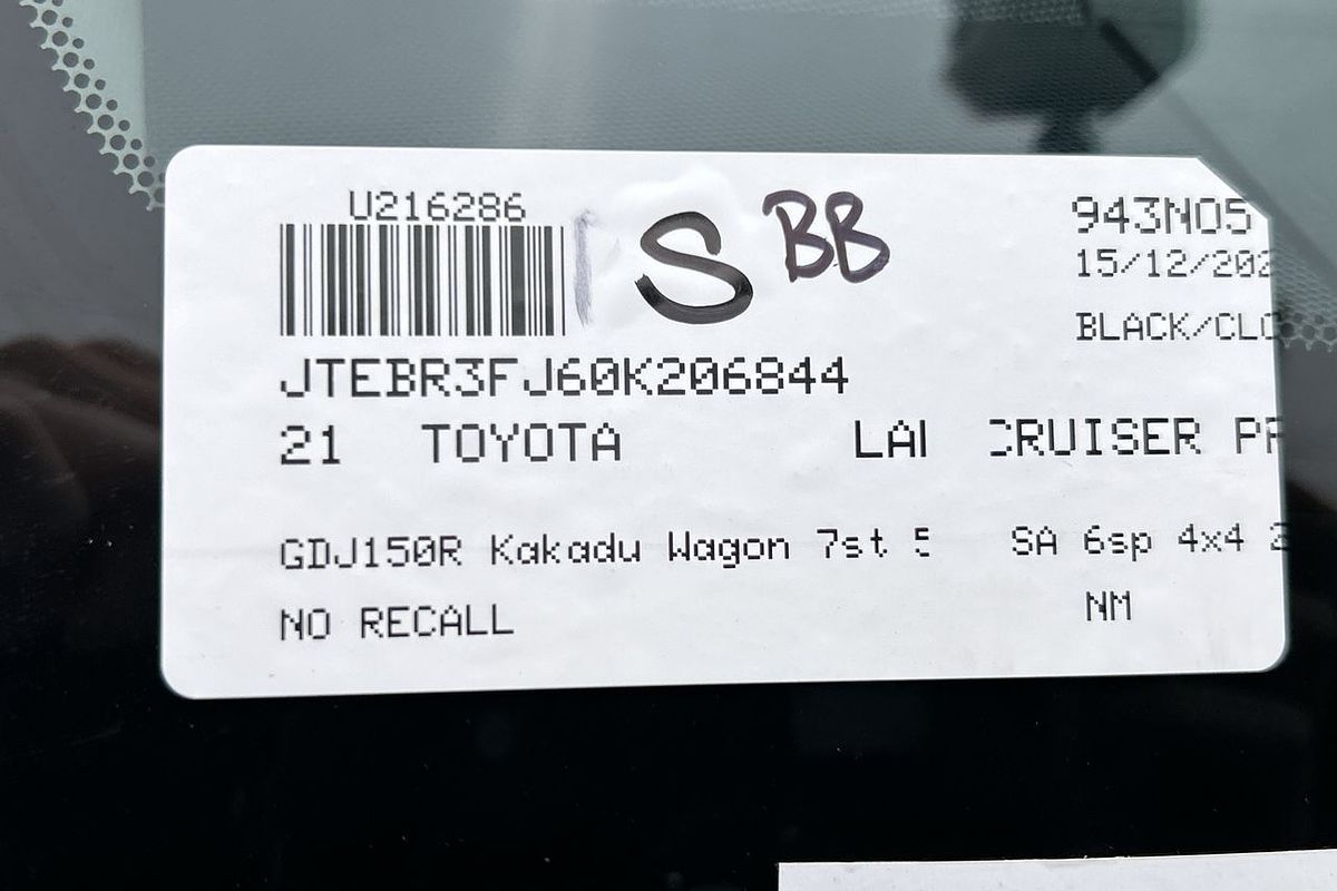 2021 Toyota Landcruiser Prado Kakadu GDJ150R