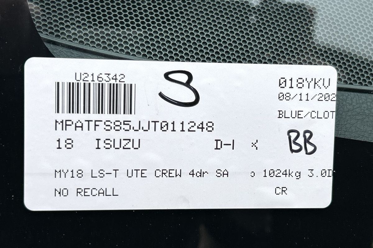 2018 Isuzu D-MAX LS-T 4X4