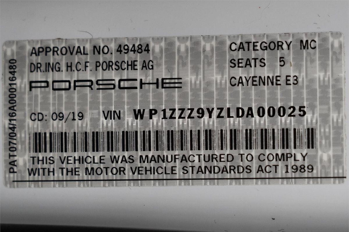 2019 Porsche Cayenne 9YA