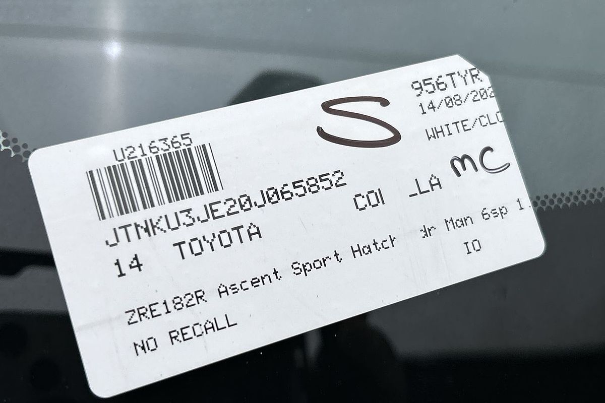 2014 Toyota Corolla Ascent Sport ZRE182R