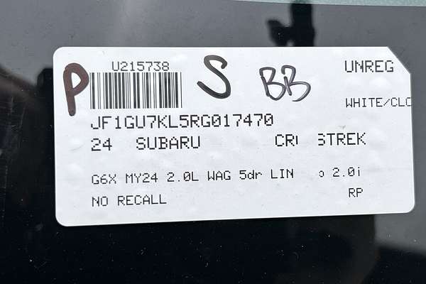 2024 Subaru Crosstrek 2.0L G6X