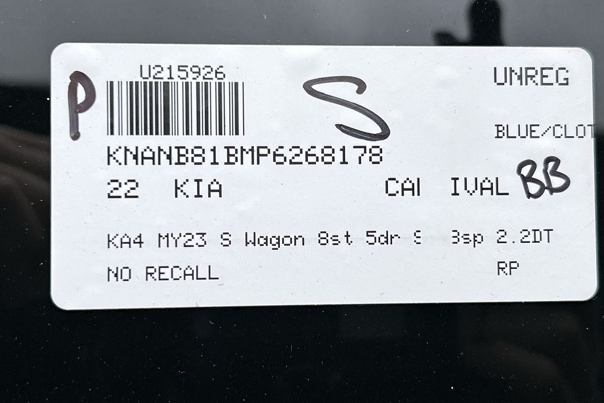 2022 Kia Carnival S KA4