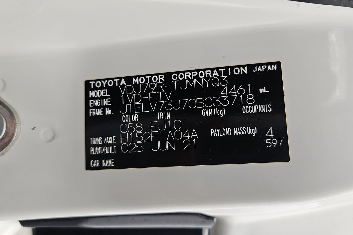 2021 Toyota Landcruiser GXL VDJ79R 4X4