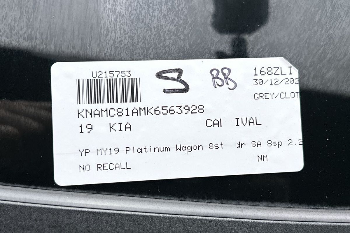 2019 Kia Carnival Platinum YP
