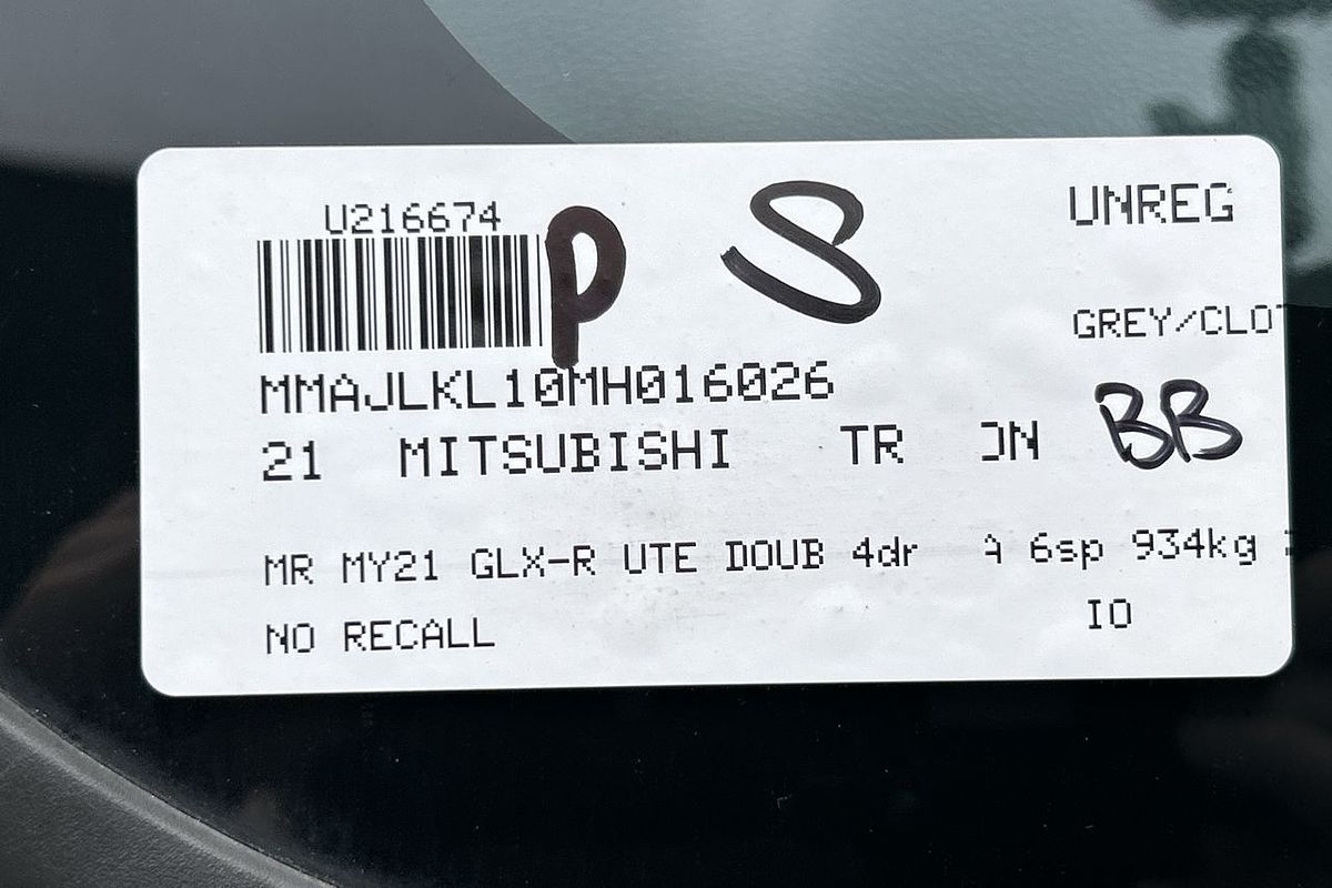 2021 Mitsubishi Triton GLX-R MR 4X4