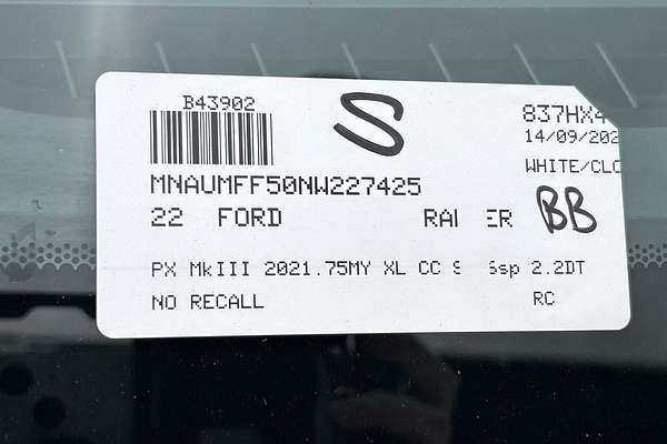 2022 Ford Ranger XL PX MkIII 4X4 2.2L