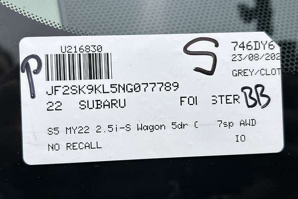 2022 Subaru Forester 2.5i-S S5