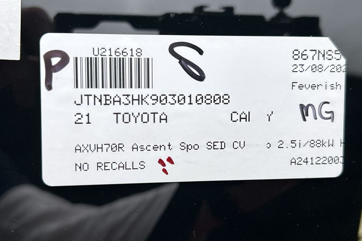 2021 Toyota Camry Ascent Sport AXVH70R
