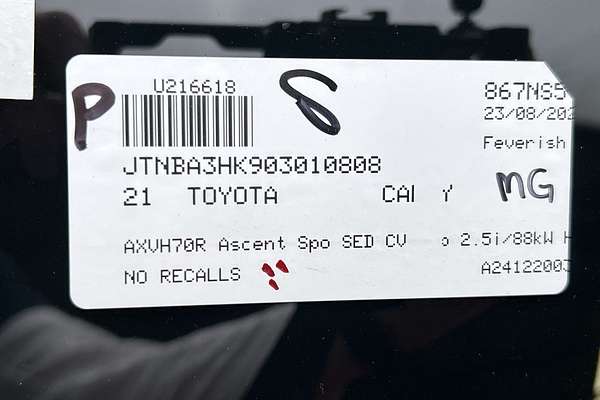 2021 Toyota Camry Ascent Sport AXVH70R