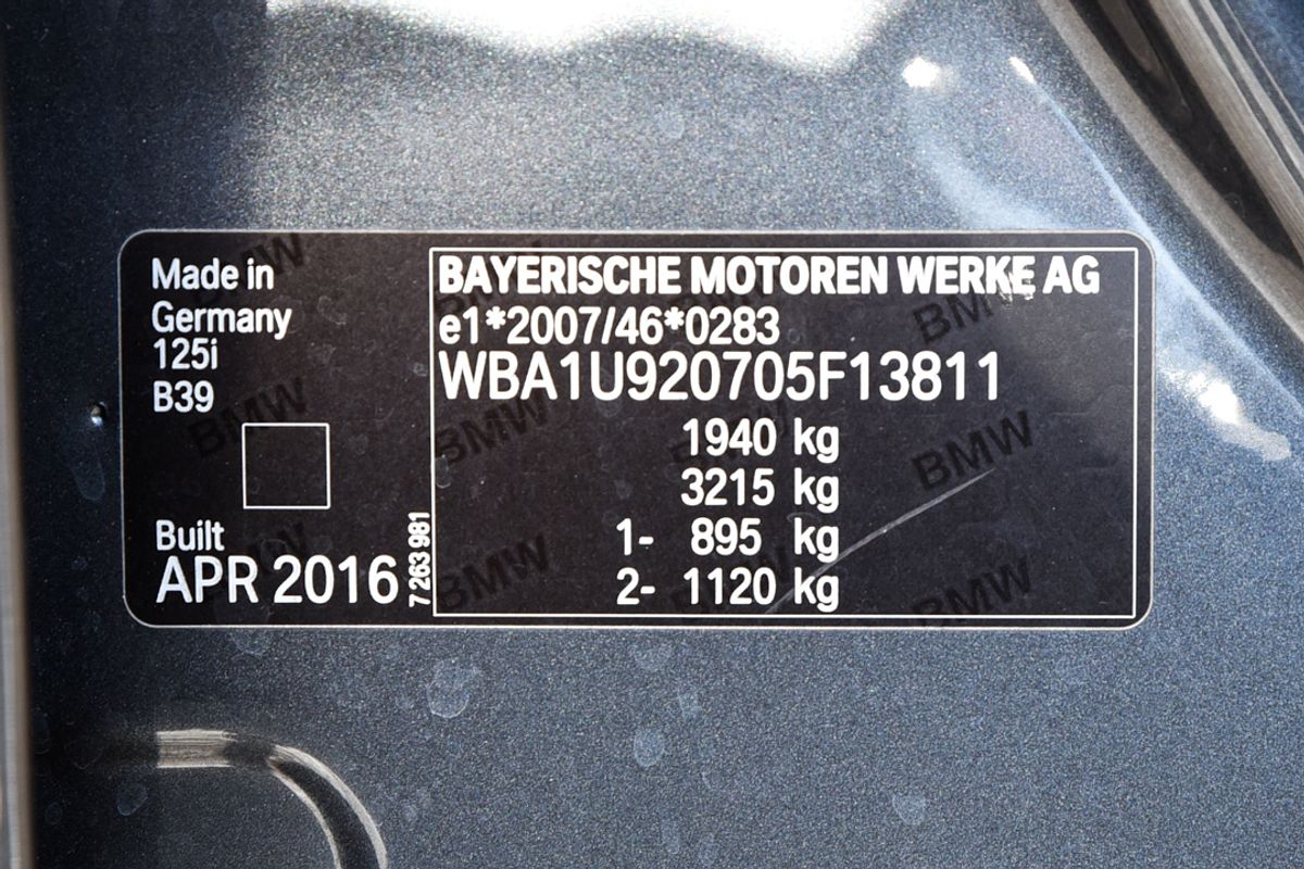 2016 BMW 1 Series 125i M Sport F20 LCI