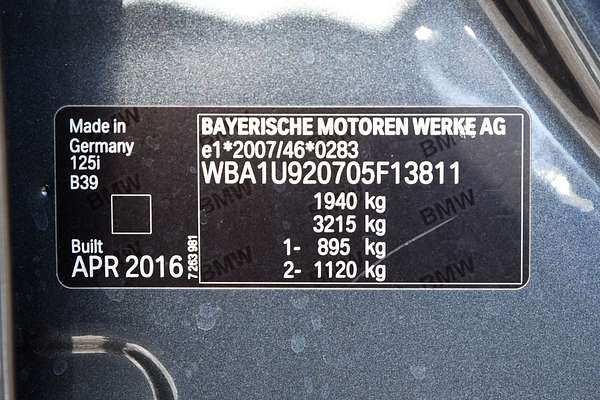 2016 BMW 1 Series 125i M Sport F20 LCI