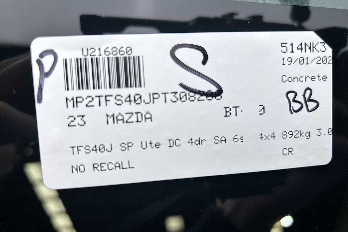 2023 Mazda BT-50 SP TF 4X4