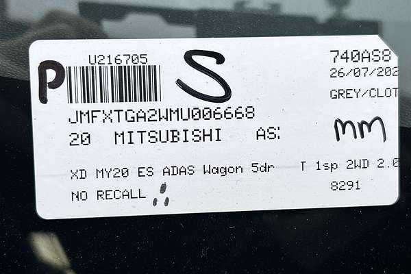 2020 Mitsubishi ASX ES ADAS XD