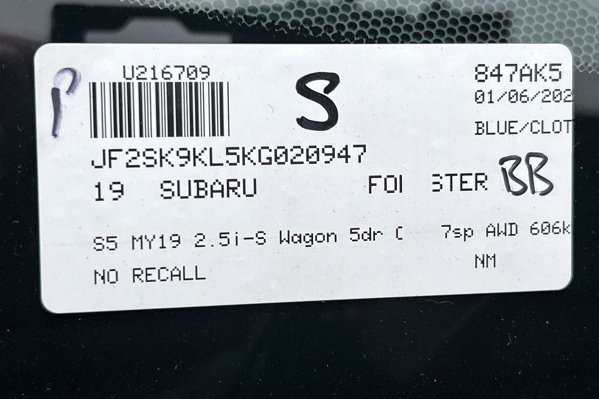 2019 Subaru Forester 2.5i-S S5