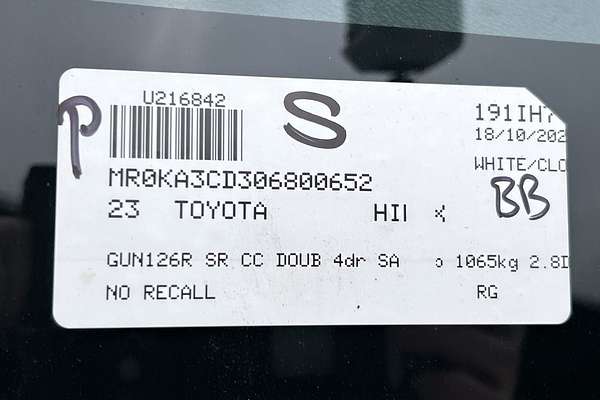 2023 Toyota Hilux SR GUN126R 4X4