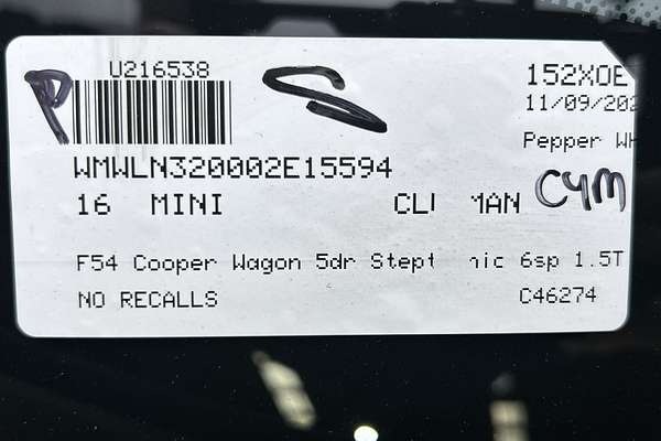 2016 MINI Clubman Cooper F54