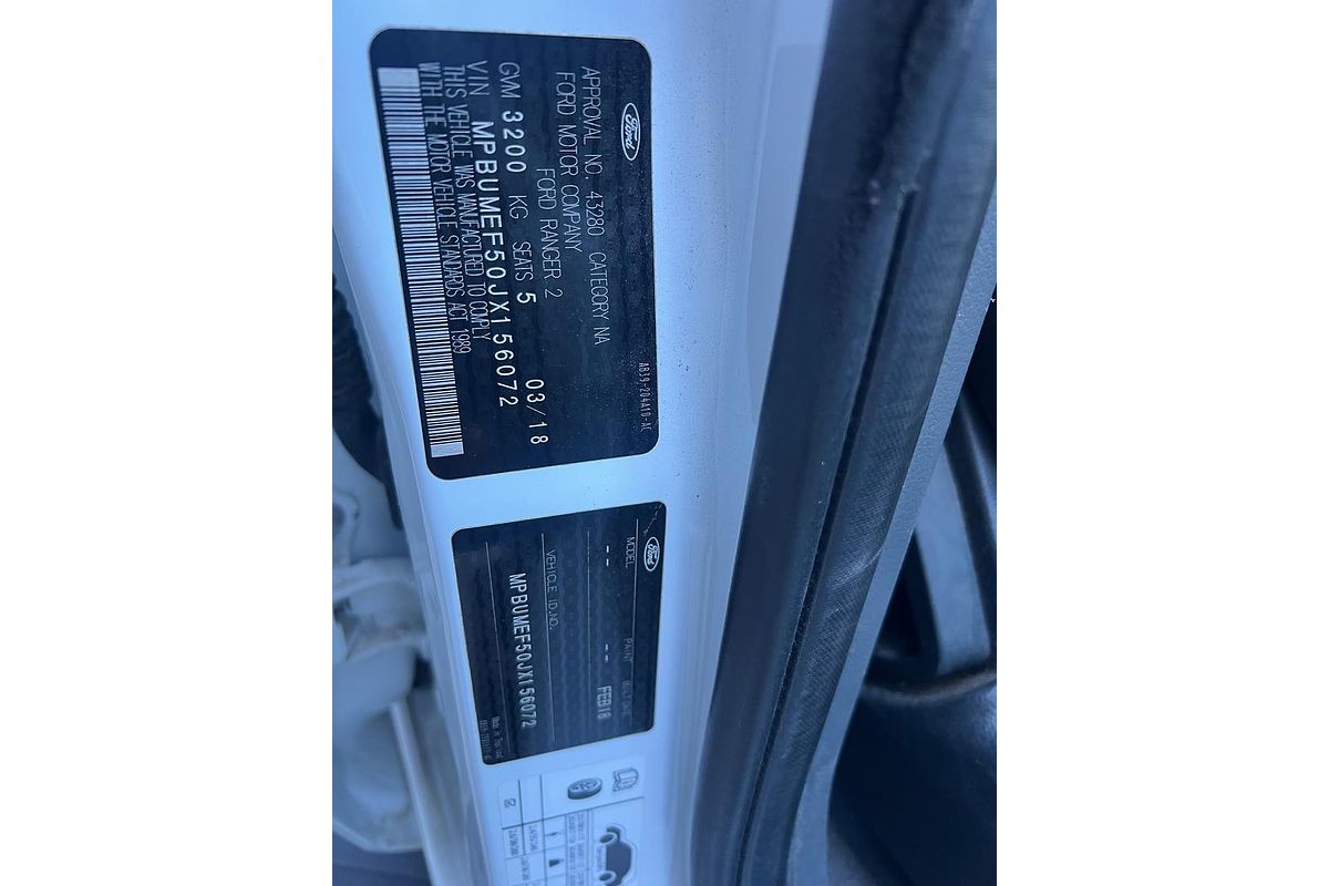 2018 Ford Ranger XL PX MkII 4X4 3.2L
