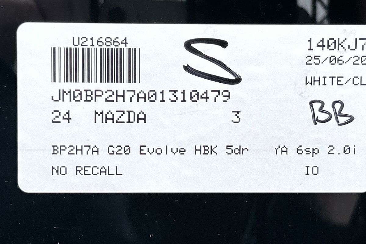 2024 Mazda 3 G20 Evolve BP Series