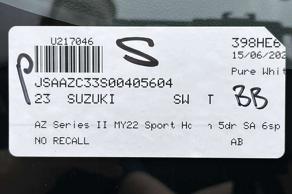 2023 Suzuki Swift Sport AZ Series II