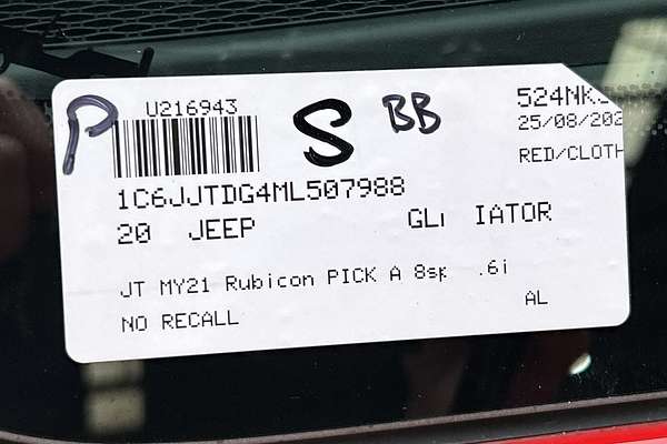 2020 Jeep Gladiator Rubicon JT All Wheel Drive