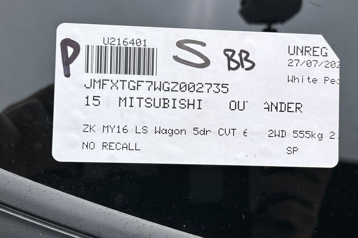 2015 Mitsubishi Outlander LS ZK