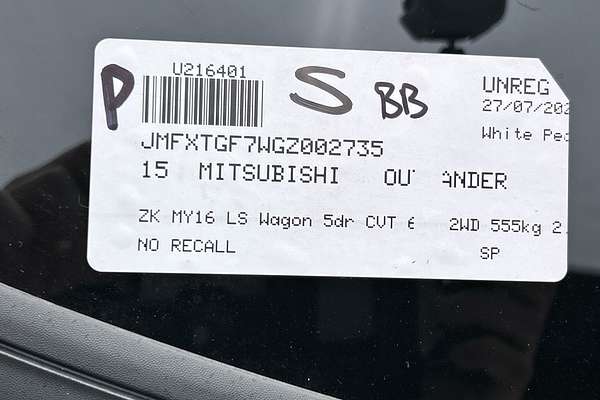 2015 Mitsubishi Outlander LS ZK