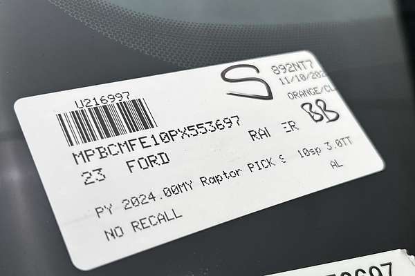 2023 Ford Ranger Raptor 4X4 3.0L