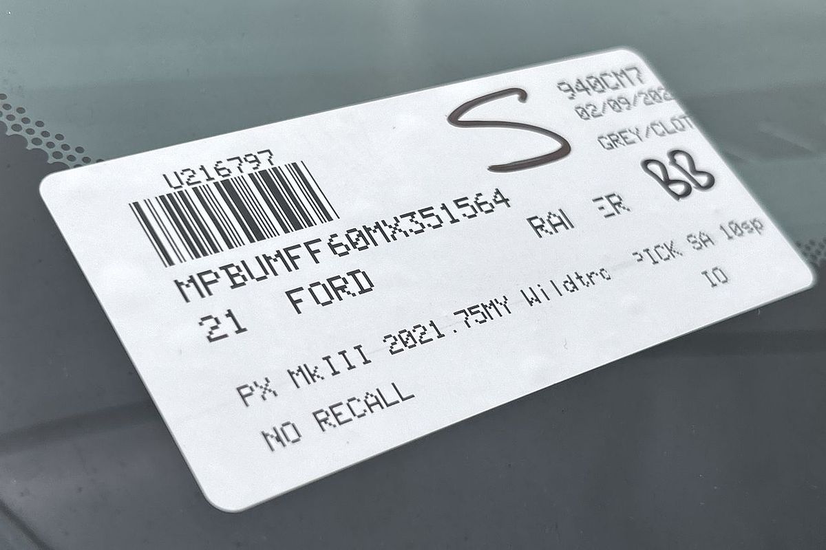 2021 Ford Ranger Wildtrak PX MkIII 4X4 2.0L