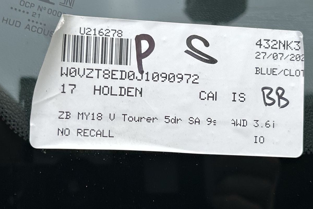 2017 Holden Calais V ZB