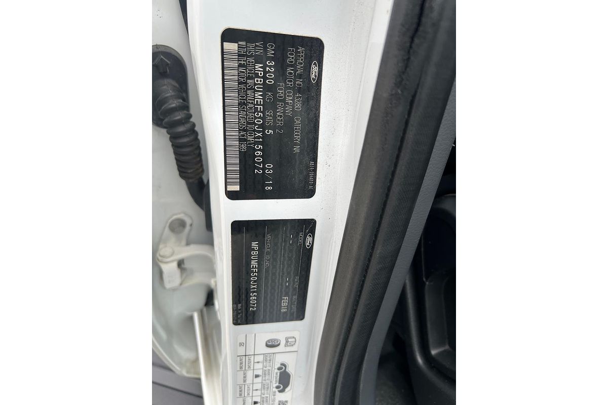 2018 Ford Ranger XL PX MkII 4X4 3.2L