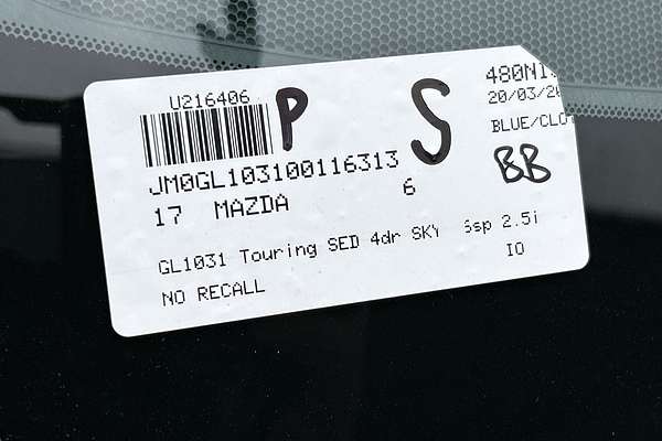 2017 Mazda 6 Touring GL Series