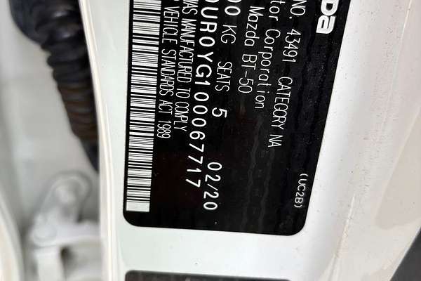2020 Mazda BT-50 XTR TF Rear Wheel Drive