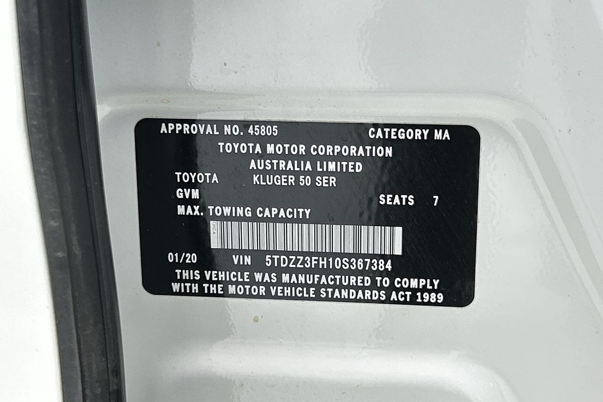 2019 Toyota Kluger GXL GSU50R