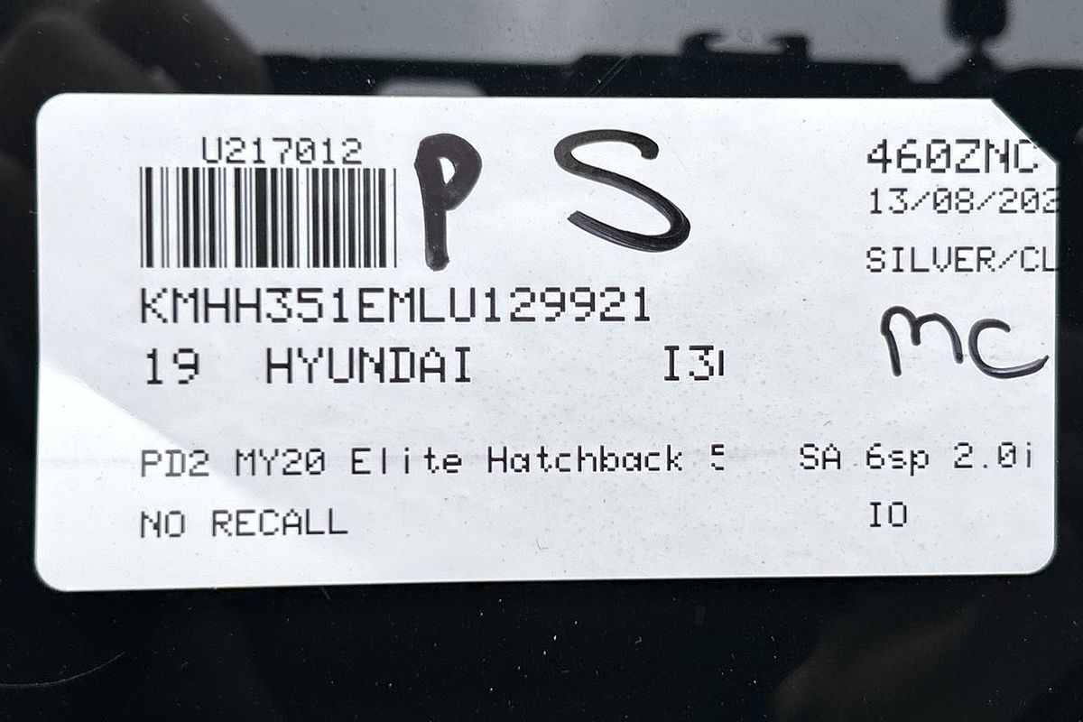 2019 Hyundai i30 Elite PD2