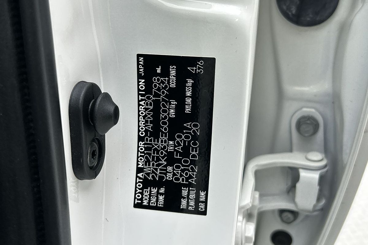 2020 Toyota Corolla Ascent Sport Hybrid ZWE211R