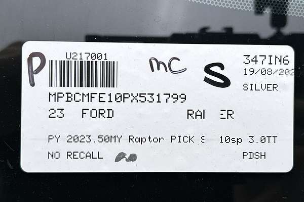 2023 Ford Ranger Raptor 4X4 3.0L