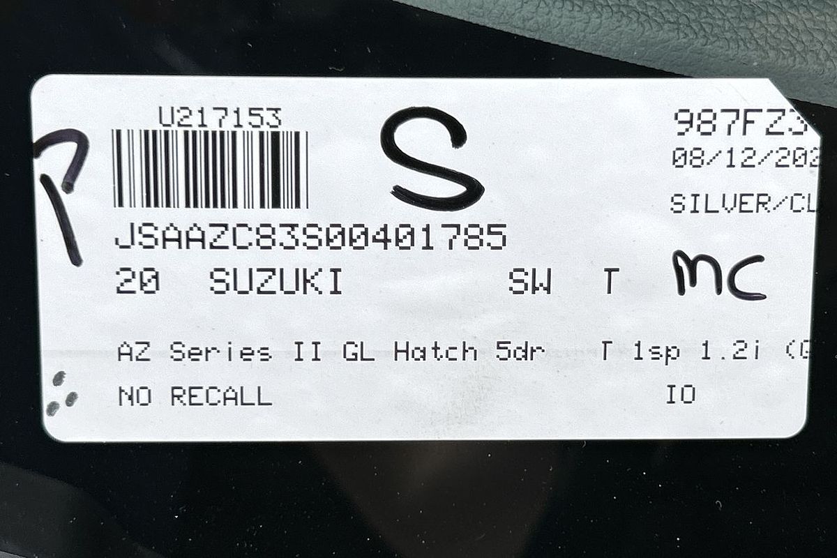 2020 Suzuki Swift GL AZ Series II