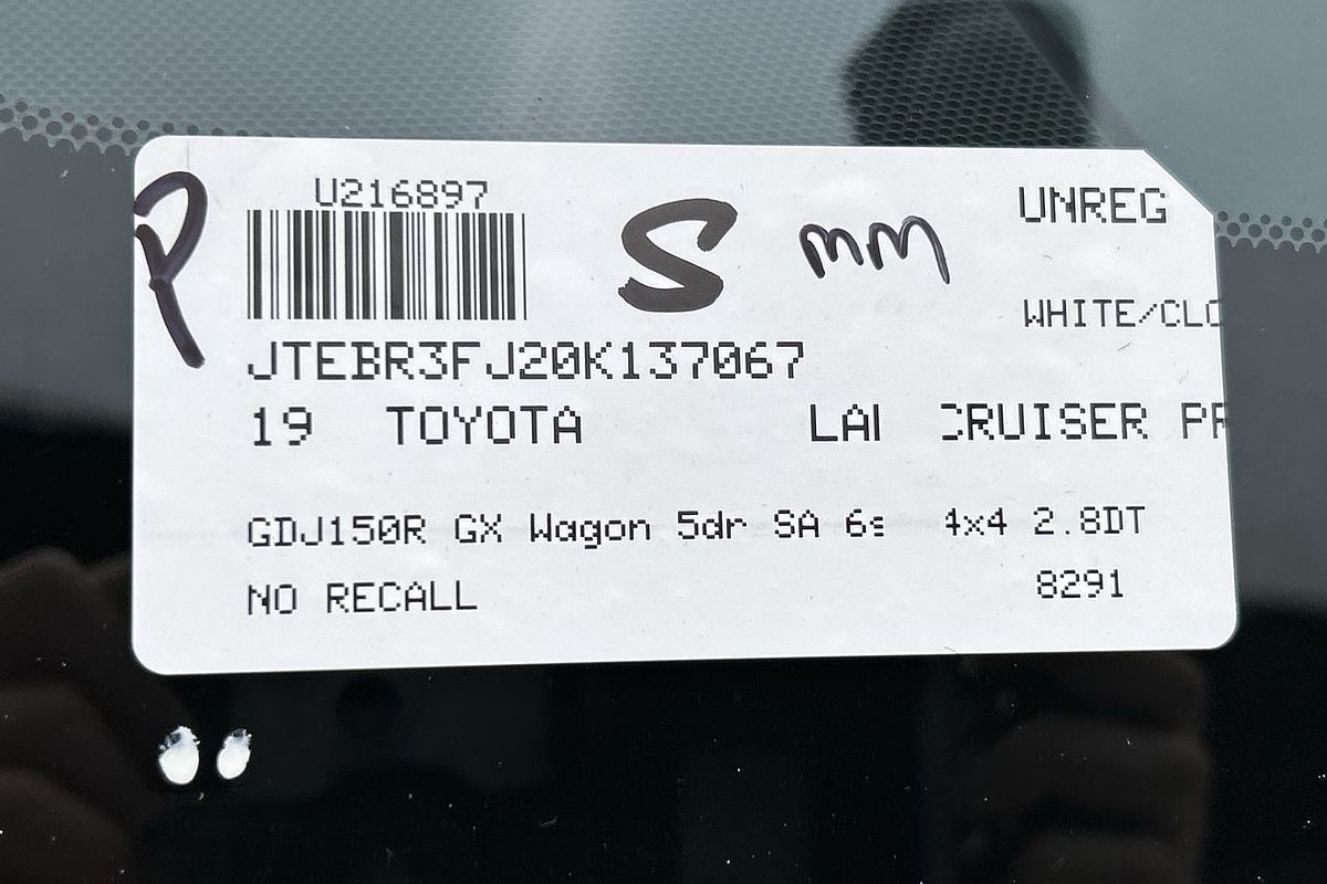 2019 Toyota Landcruiser Prado GX GDJ150R