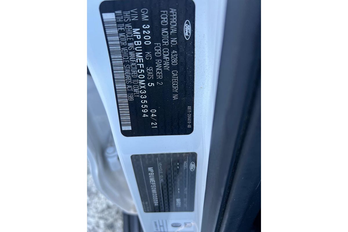 2021 Ford Ranger XLT PX MkIII 4X4 3.2L