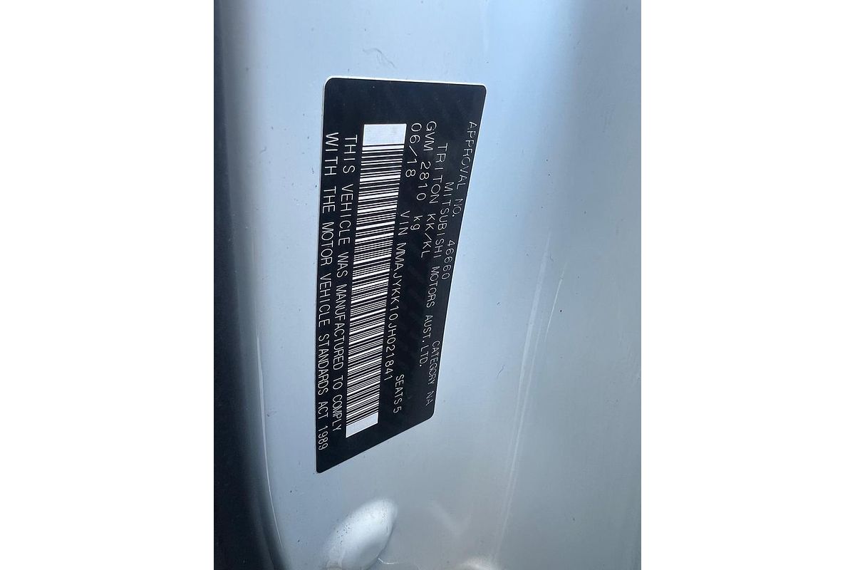 2018 Mitsubishi Triton GLX MQ Rear Wheel Drive