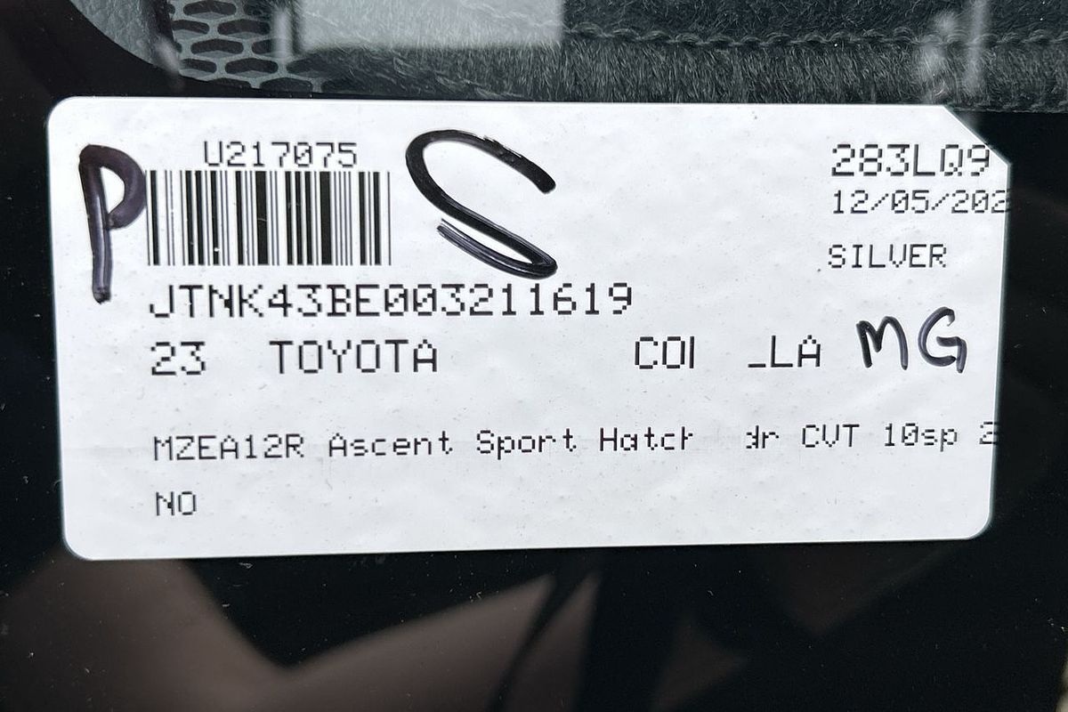 2023 Toyota Corolla Ascent Sport MZEA12R