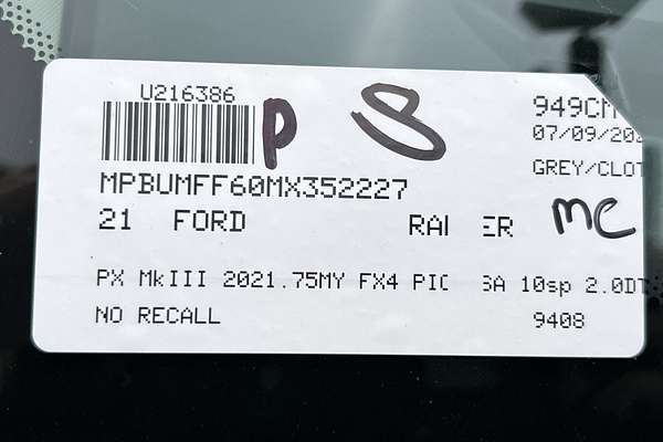 2021 Ford Ranger FX4 PX MkIII 4X4 2.0L