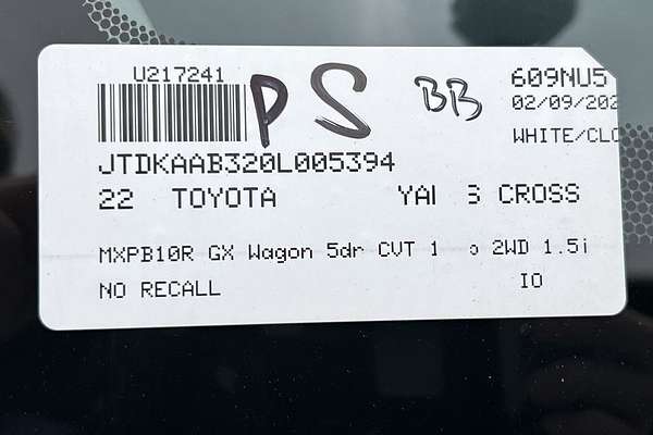 2022 Toyota Yaris Cross GX MXPB10R