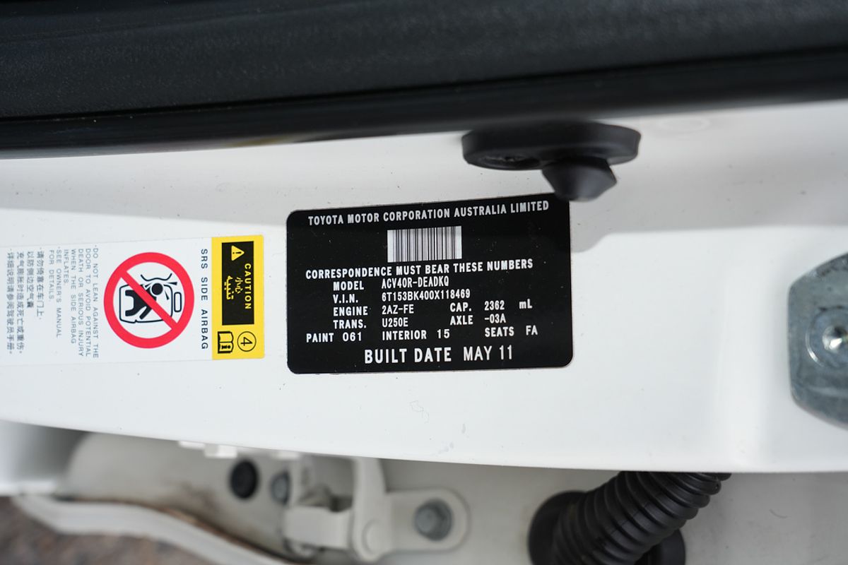 2011 Toyota Camry Altise ACV40R