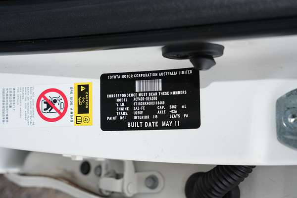 2011 Toyota Camry Altise ACV40R